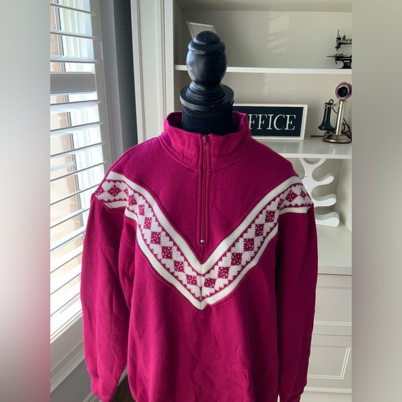 Vintage Y2K 90’S R&R SPORTS Magenta Half Zip Pullover Sweater Women’s SZ Large - Picture 7 of 15